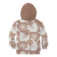 Mocha Mousse Aloha Hawaii Kid Hoodie Monstera Hibiscus Plumeria Seamless Vibes - Polynesian Pride