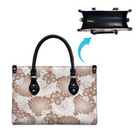 Mocha Mousse Aloha Hawaii Leather Bag Monstera Hibiscus Plumeria Seamless Vibes - Polynesian Pride