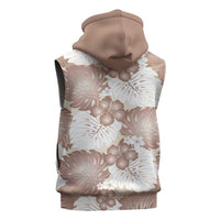 Mocha Mousse Aloha Hawaii Sleeveless Zip Hoodie Monstera Hibiscus Plumeria Seamless Vibes LT14 - Polynesian Pride