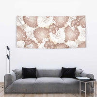 Mocha Mousse Aloha Hawaii Tapestry Monstera Hibiscus Plumeria Seamless Vibes - Polynesian Pride