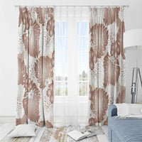 Mocha Mousse Aloha Hawaii Window Curtain Monstera Hibiscus Plumeria Seamless Vibes - Polynesian Pride