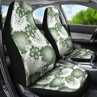 Sage Green Aloha Hawaii Car Seat Cover Monstera Hibiscus Plumeria Seamless Vibes - Polynesian Pride