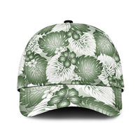 Sage Green Aloha Hawaii Classic Cap Monstera Hibiscus Plumeria Seamless Vibes - Polynesian Pride