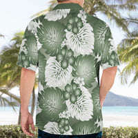 Sage Green Aloha Hawaii Hawaiian Shirt Monstera Hibiscus Plumeria Seamless Vibes - Polynesian Pride