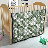 Sage Green Aloha Hawaii Quilt Monstera Hibiscus Plumeria Seamless Vibes - Polynesian Pride