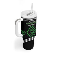 Aotearoa Atua Papatuanuku Personalised Tumbler With Handle Maori Earth Mother Taniko Motifs LT14 - Polynesian Pride