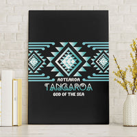 Aotearoa Atua Tangaroa Canvas Wall Art Maori God Of The Sea Taniko Motifs LT14 Without Frame Turquoise - Polynesian Pride