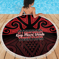 Keep Maori Wards New Zealand Beach Blanket Stronger Together Aotearoa Taniko - Polynesian Pride