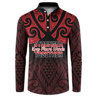Personalised Keep Maori Wards New Zealand Button Sweatshirt Stronger Together Aotearoa Taniko - Polynesian Pride