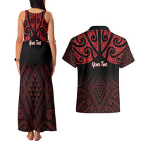Personalised Keep Maori Wards New Zealand Couples Matching Tank Maxi Dress and Hawaiian Shirt Stronger Together Aotearoa Taniko LT14 - Polynesian Pride