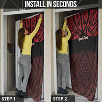 Personalised Keep Maori Wards New Zealand Door Cover Stronger Together Aotearoa Taniko - Polynesian Pride