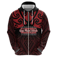 Personalised Keep Maori Wards New Zealand Hoodie Stronger Together Aotearoa Taniko - Polynesian Pride