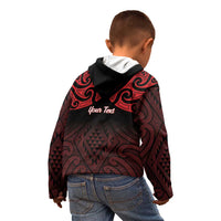 Personalised Keep Maori Wards New Zealand Kid Hoodie Stronger Together Aotearoa Taniko - Polynesian Pride