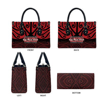 Keep Maori Wards New Zealand Leather Bag Stronger Together Aotearoa Taniko - Polynesian Pride