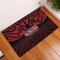 Keep Maori Wards New Zealand Rubber Doormat Stronger Together Aotearoa Taniko - Polynesian Pride