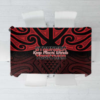 Keep Maori Wards New Zealand Tablecloth Stronger Together Aotearoa Taniko - Polynesian Pride