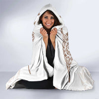 New Zealand Manta Ray Tattoo Hooded Blanket Aotearoa Maori Haehae Beige - Polynesian Pride