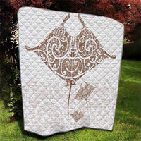 New Zealand Manta Ray Tattoo Quilt Aotearoa Maori Haehae Beige - Polynesian Pride