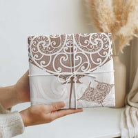 New Zealand Manta Ray Tattoo Wrapping Paper Aotearoa Maori Haehae Beige - Polynesian Pride