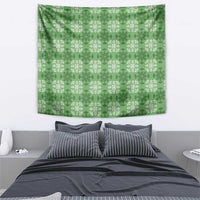 Green Hawaiian Quilt Tapestry Hawaii Pineapple Monstera Palaka Motifs - Polynesian Pride