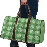 Green Hawaiian Quilt Travel Bag Hawaii Pineapple Monstera Palaka Motifs - Polynesian Pride