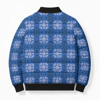 Royal Blue Hawaiian Quilt Bomber Puffer Jacket Hawaii Pineapple Monstera Palaka Motifs LT14 - Polynesian Pride