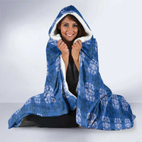 Royal Blue Hawaiian Quilt Hooded Blanket Hawaii Pineapple Monstera Palaka Motifs - Polynesian Pride