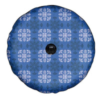 Royal Blue Hawaiian Quilt Spare Tire Cover Hawaii Pineapple Monstera Palaka Motifs - Polynesian Pride