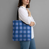 Royal Blue Hawaiian Quilt Tote Bag Hawaii Pineapple Monstera Palaka Motifs - Polynesian Pride