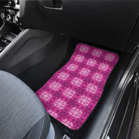 Pink Hawaiian Quilt Car Mats Hawaii Pineapple Monstera Palaka Motifs - Polynesian Pride