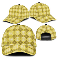 Yellow Hawaiian Quilt Classic Cap Hawaii Pineapple Monstera Palaka Motifs - Polynesian Pride