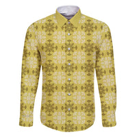 Yellow Hawaiian Quilt Family Matching Tank Maxi Dress and Hawaiian Shirt Hawaii Pineapple Monstera Palaka Motifs - Polynesian Pride