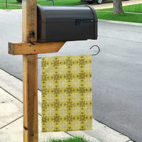 Yellow Hawaiian Quilt Garden Flag Hawaii Pineapple Monstera Palaka Motifs - Polynesian Pride