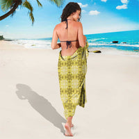 Yellow Hawaiian Quilt Sarong Hawaii Pineapple Monstera Palaka Motifs - Polynesian Pride