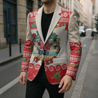 Mele Kalikimaka Hawaii Blazer Funny Beer-Loving Santa Hawaiian Tropical LT14 - Polynesian Pride
