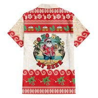 Mele Kalikimaka Hawaii Family Matching Off The Shoulder Long Sleeve Dress and Hawaiian Shirt Funny Beer-Loving Santa Hawaiian Tropical LT14 - Polynesian Pride