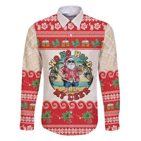 Mele Kalikimaka Hawaii Family Matching Off Shoulder Short Dress and Hawaiian Shirt Funny Beer-Loving Santa Hawaiian Tropical - Polynesian Pride