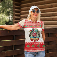 Mele Kalikimaka Hawaii Women Polo Shirt Funny Beer-Loving Santa Hawaiian Tropical LT14 - Polynesian Pride