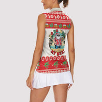 Mele Kalikimaka Hawaii Women Sleeveless Polo Shirt Funny Beer-Loving Santa Hawaiian Tropical - Polynesian Pride