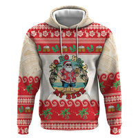 Mele Kalikimaka Hawaii Zip Hoodie Funny Beer-Loving Santa Hawaiian Tropical - Polynesian Pride