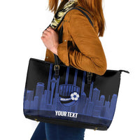 New Zealand Auckland Football Custom Leather Tote Bag Go City of Sails Est 2025 LT14 Black - Polynesian Pride