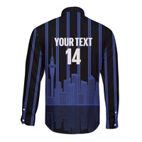 New Zealand Auckland Football Custom Long Sleeve Button Shirt Go City of Sails Est 2025 LT14 - Polynesian Pride
