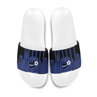 New Zealand Auckland Football Custom Slide Sandals Go City of Sails Est 2025 LT14 Black - Polynesian Pride