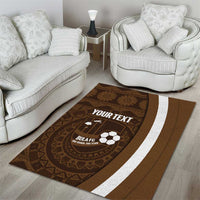 Bula Fiji Football Custom Area Rug One Vanua One Team Tapa Pattern