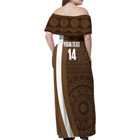 Bula Fiji Football Custom Family Matching Off Shoulder Maxi Dress and Hawaiian Shirt One Vanua One Team Tapa Pattern LT14 - Polynesian Pride