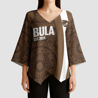 Bula Fiji Football Custom Kimono Sleeve Blouse One Vanua One Team Tapa Pattern