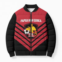 Hekari Papua New Guinea Football Custom Bomber Puffer Jacket Go PNG Red Army