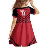 Hekari Papua New Guinea Football Custom Kid Short Sleeve Dress Go PNG Red Army LT14 - Polynesian Pride