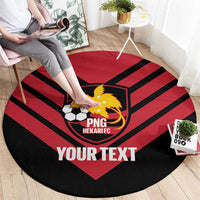 Hekari Papua New Guinea Football Custom Round Carpet Go PNG Red Army