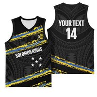 Kings Solomon Islands Football Custom Basketball Jersey Come On Solomons Polynesian Grunge Style LT14 - Polynesian Pride